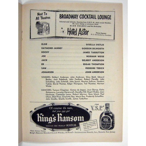 Paint Your Wagon Playbill February 1952 San Juan James Barton Postcard Ticket - Picture 8 of 11